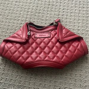 Alexander McQueen red clutch